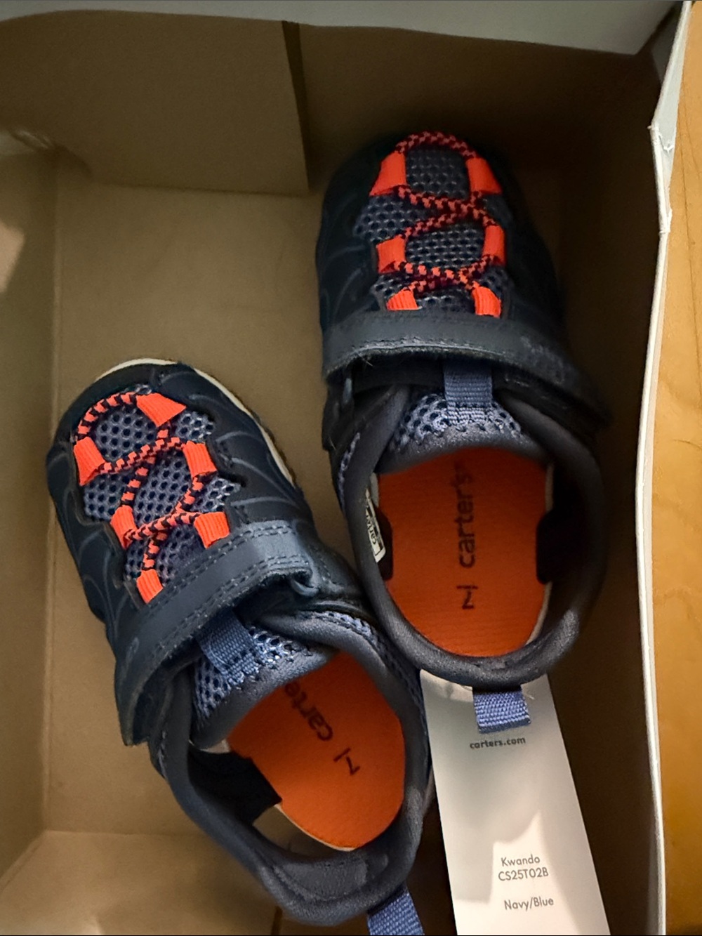 Brand new carters toddler size 7 water sandals blue orange